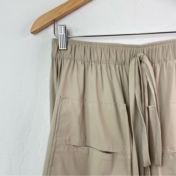Ruti The Go-To Nylon Blend Tan Khaki Size XS / S Draped Lagenlook Midi Skirt - Picture 6 of 16